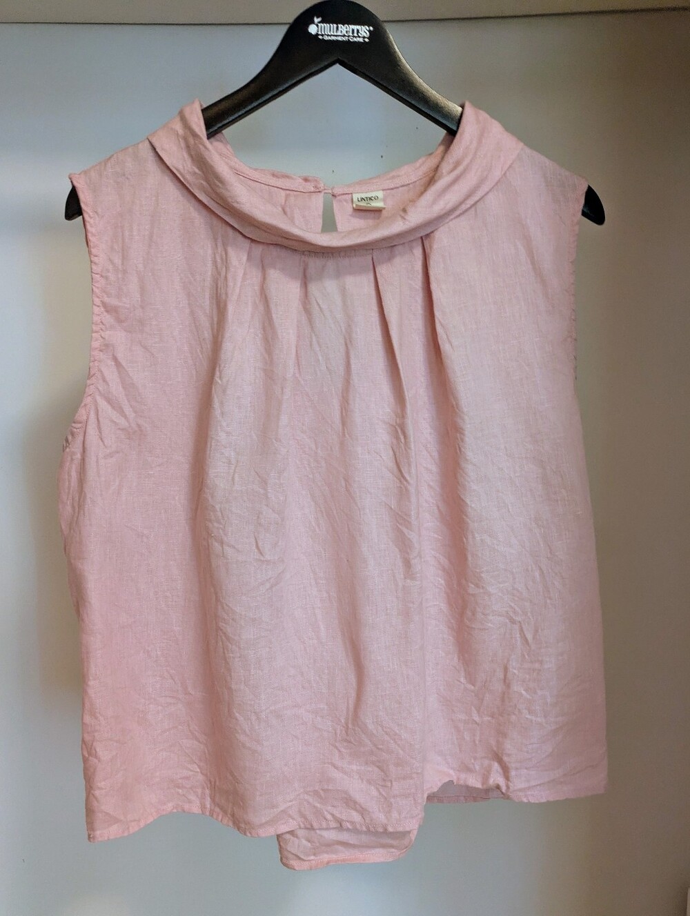 LINTICO 100% European Linen Sleeveless blouse pink size XXL